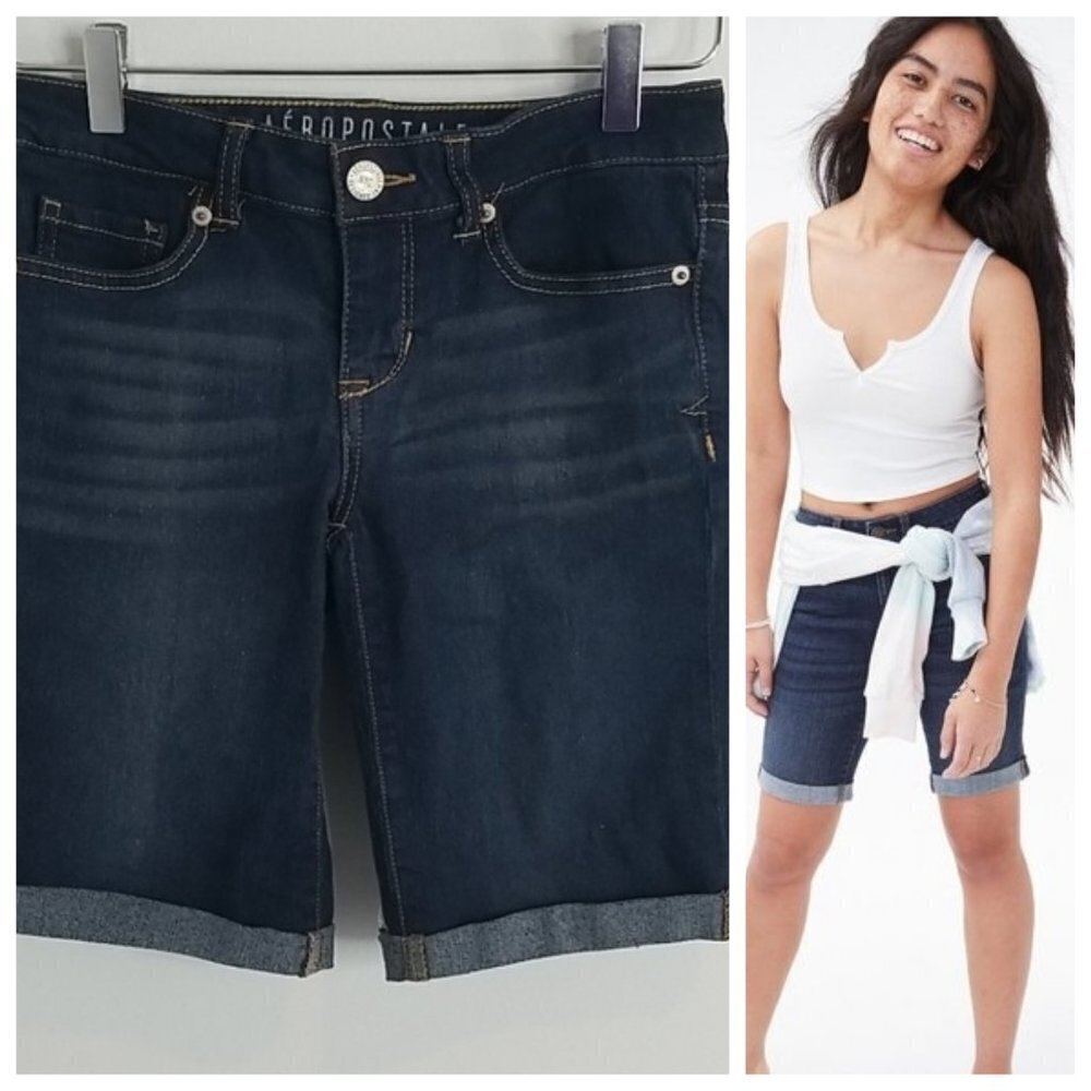 Aeropostale Dark Blue Denim Jean Shorts